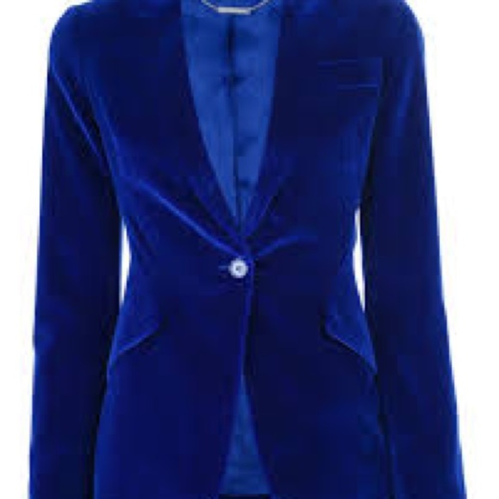 White House Black Market Royal Blue Velvet Blazer